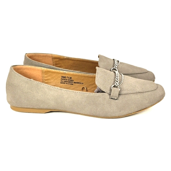 Report Papaya Gray, Slip On, Square Toe, Chain Detail Loafers. Women's Size 7.5W - Picture 1 of 11